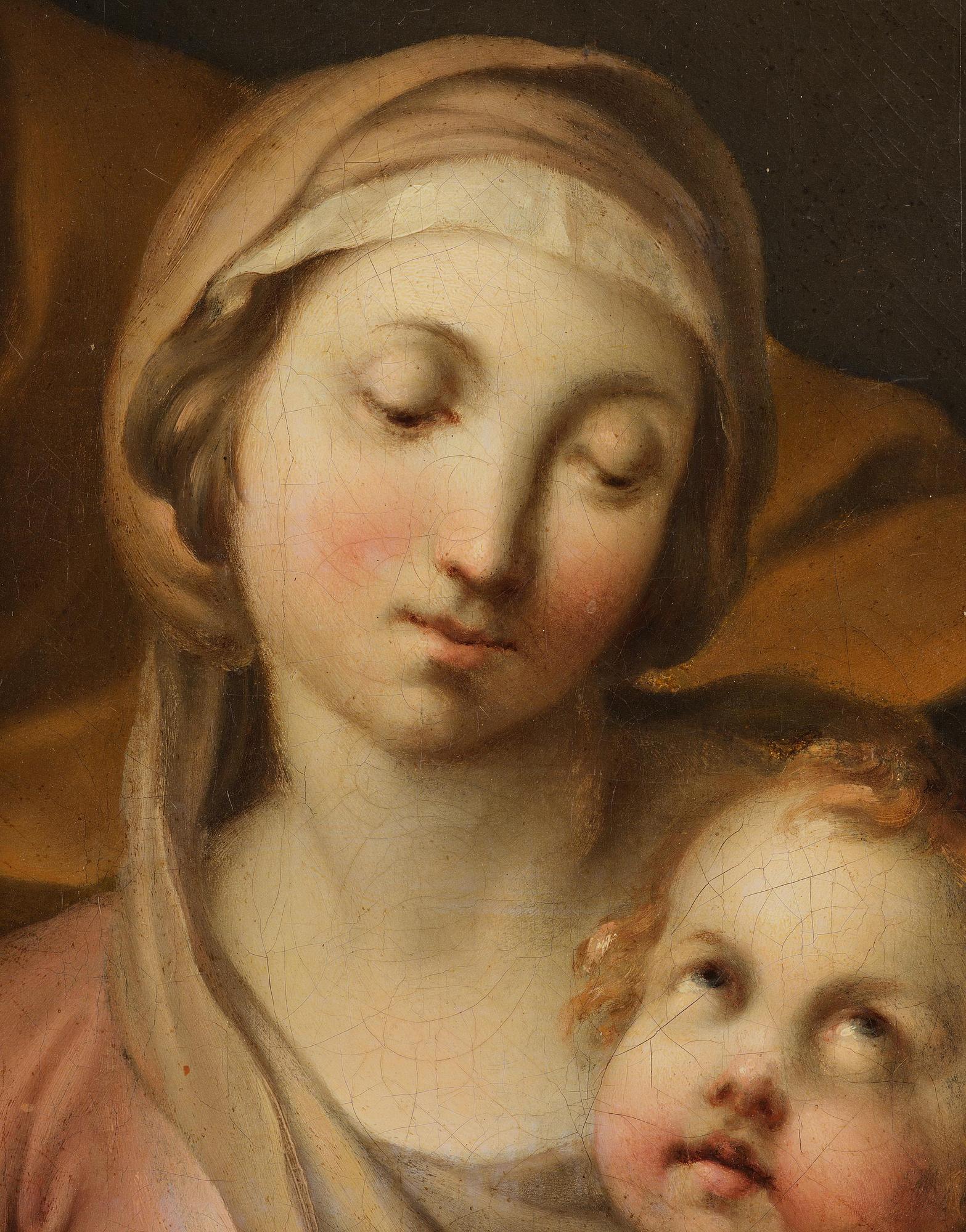 Annibale Carracci, follower of, The Holy Family with John the Baptist.