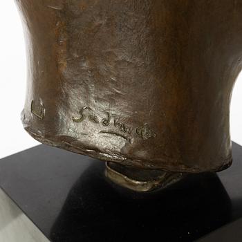 Gudmar Olovson, sculpture. Signed. Foundry mark. Bronze, total height 52 cm, length 22 cm.