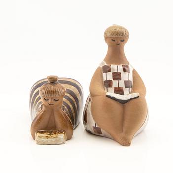 Two Lisa Larson figurins 'Beata and Charlotta' for Gustavsberg, Sweden.