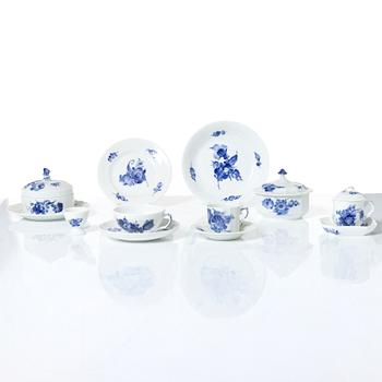 A set of 30 'Blue Flower' porcelain service pieces, Royal Copenhagen, Denmark.