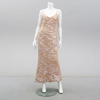 ESCADA, a beaded silk evening gown, size 36.