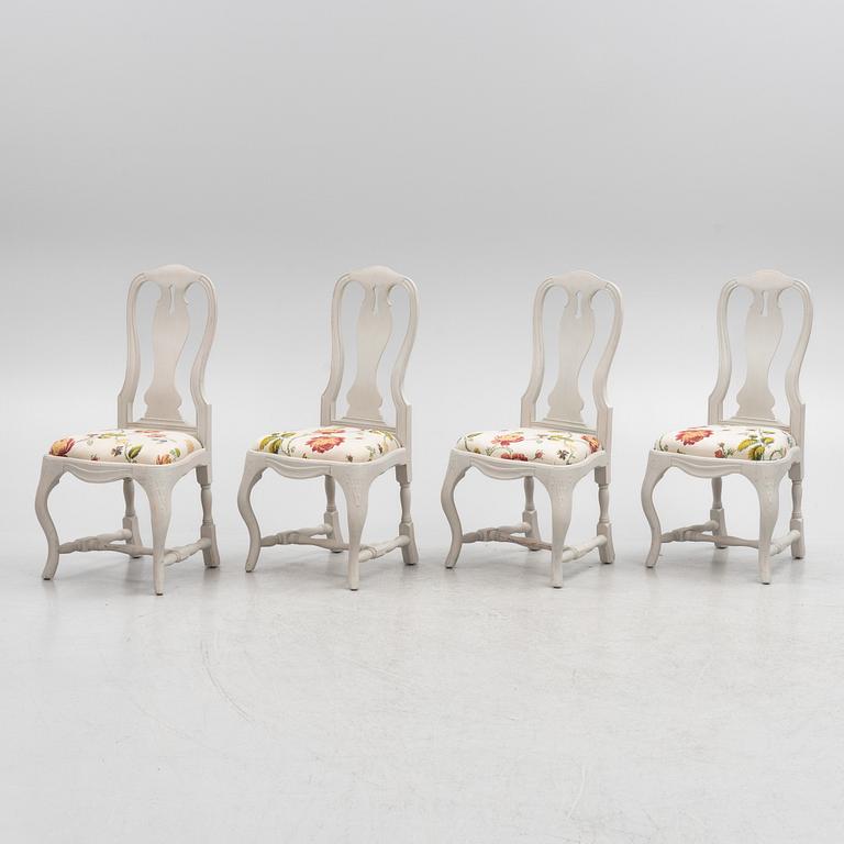A set of four late Baroque style chairs, late 20th Century.