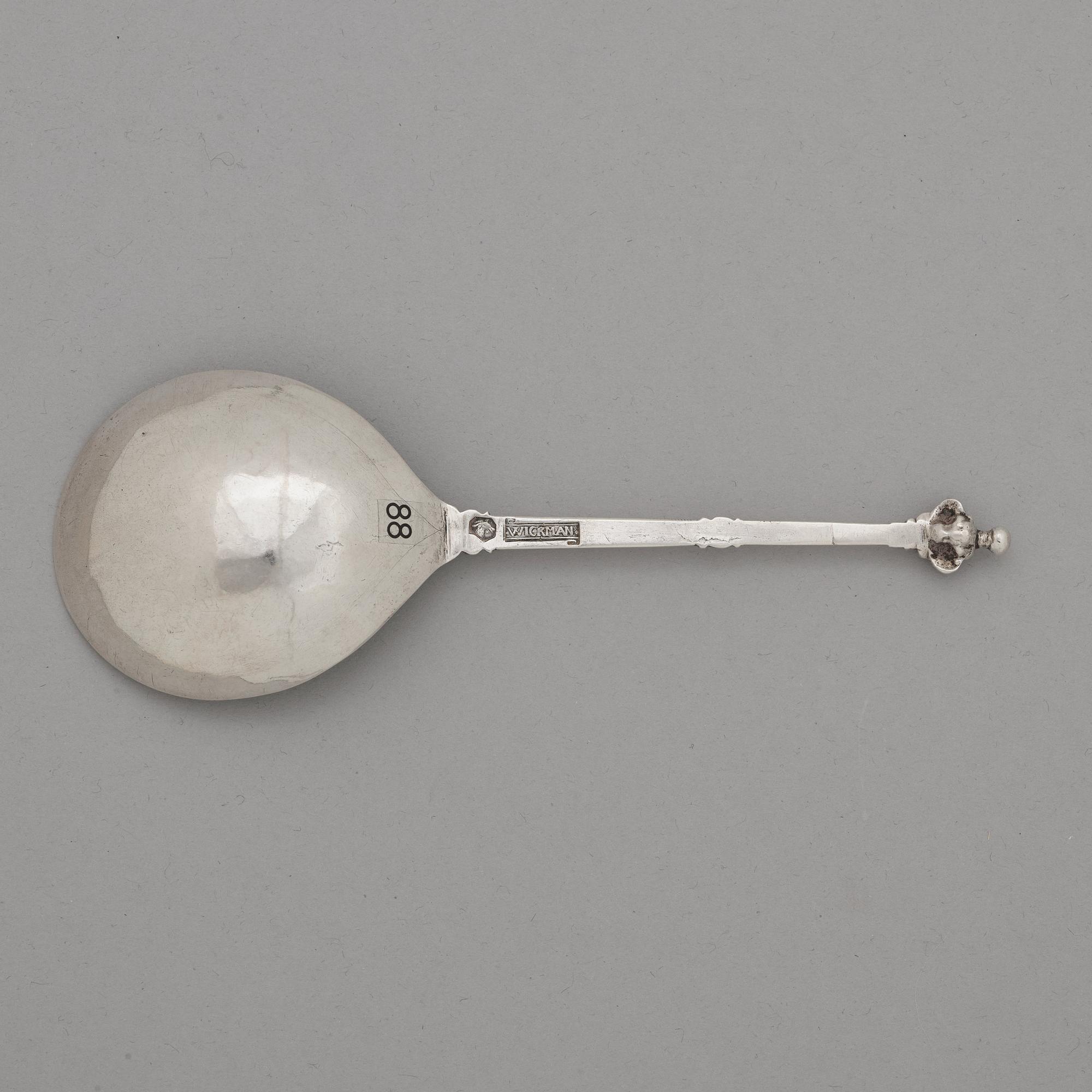A Swedish 18th century silver spoon, mark of Johan Wickman, Hudiksvall (1750-1755 (1758)).