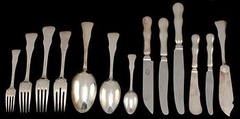 BESTICKSERVIS, 157 delar, silver, GAB, Stockholm, 1930/40-tal. Total vikt ca 8800 g.