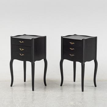 A pair of painted bedside tables, Rydén Möbler Ab, Nybro, late 20th Century.