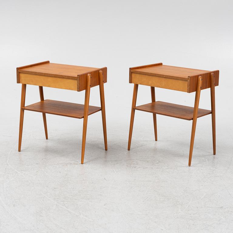 Sängbord ett par, Carlströms & Co, Möbelfabrik, Bjärnum, 1950/60-tal.