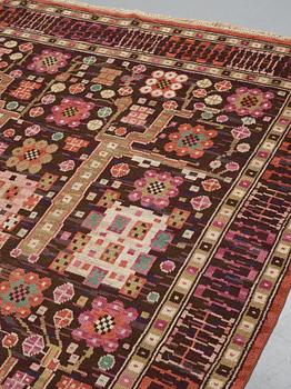 Märta Måås-Fjetterström, MATTO, "Svarta trädgårdsmattan", knotted pile, ca 384-385,5 x 289-303 cm, signed MMF.
