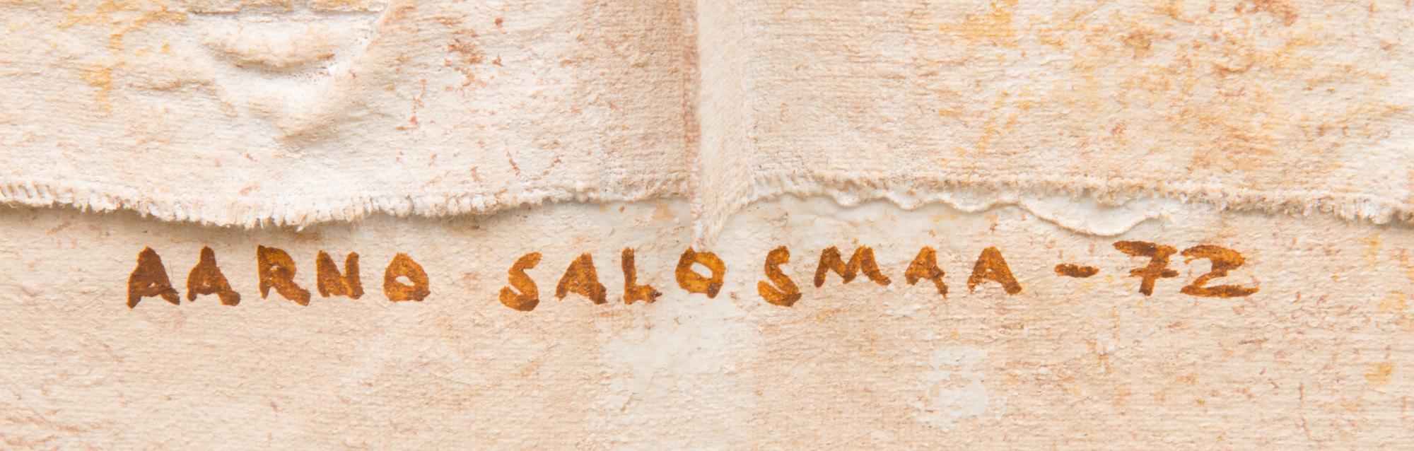 AARNO SALOSMAA, öljy kankaalle, liimattu levylle, signeerattu -72.