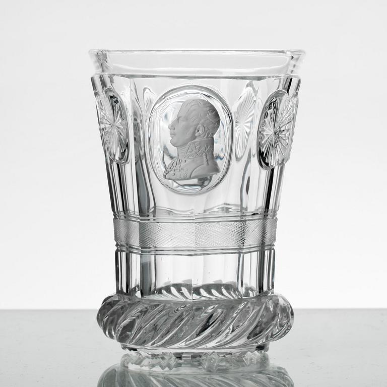 BÄGARE, glas, 1800-talets första hälft/mitt.