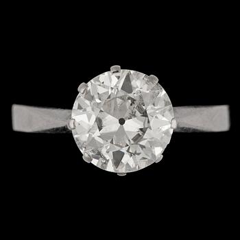 An old cut diamond ring, app. 2.90 cts.