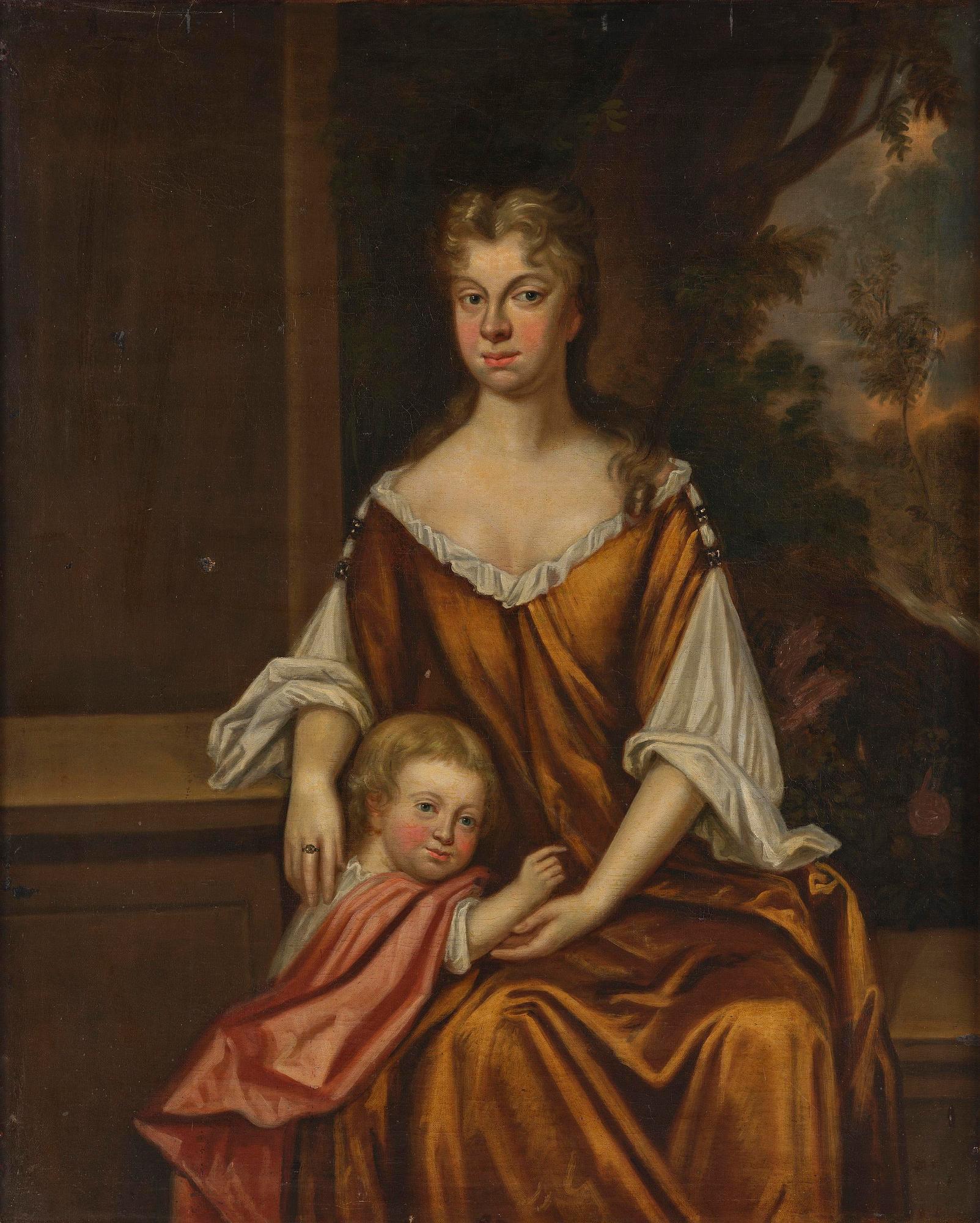 Mikael Dahl, circle of, Mother and daughter.