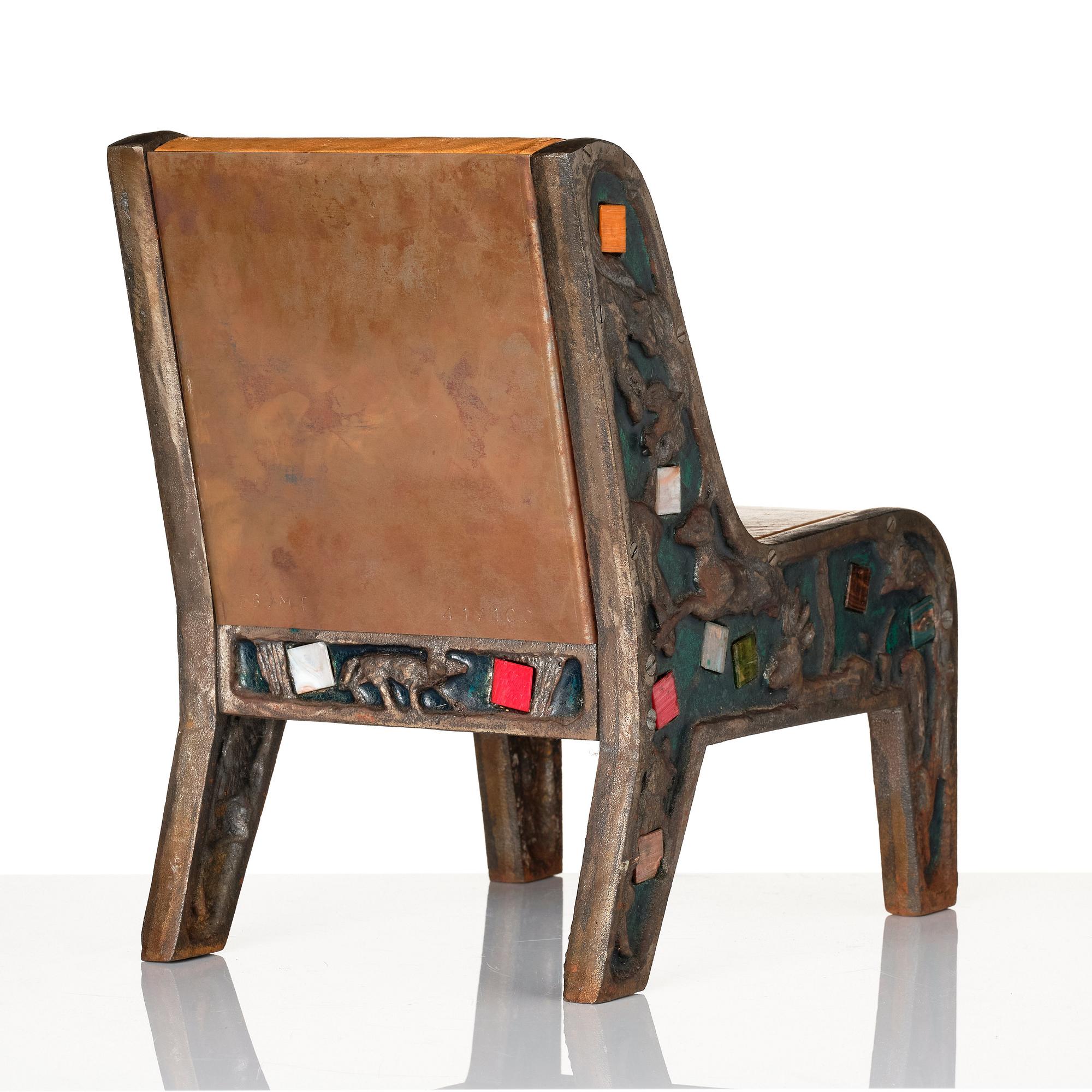 Ernst Billgren & Mats Theselius, a "Tronen" chair/sculpture, ed. 41/100, Källemo, Värnamo post 1991.