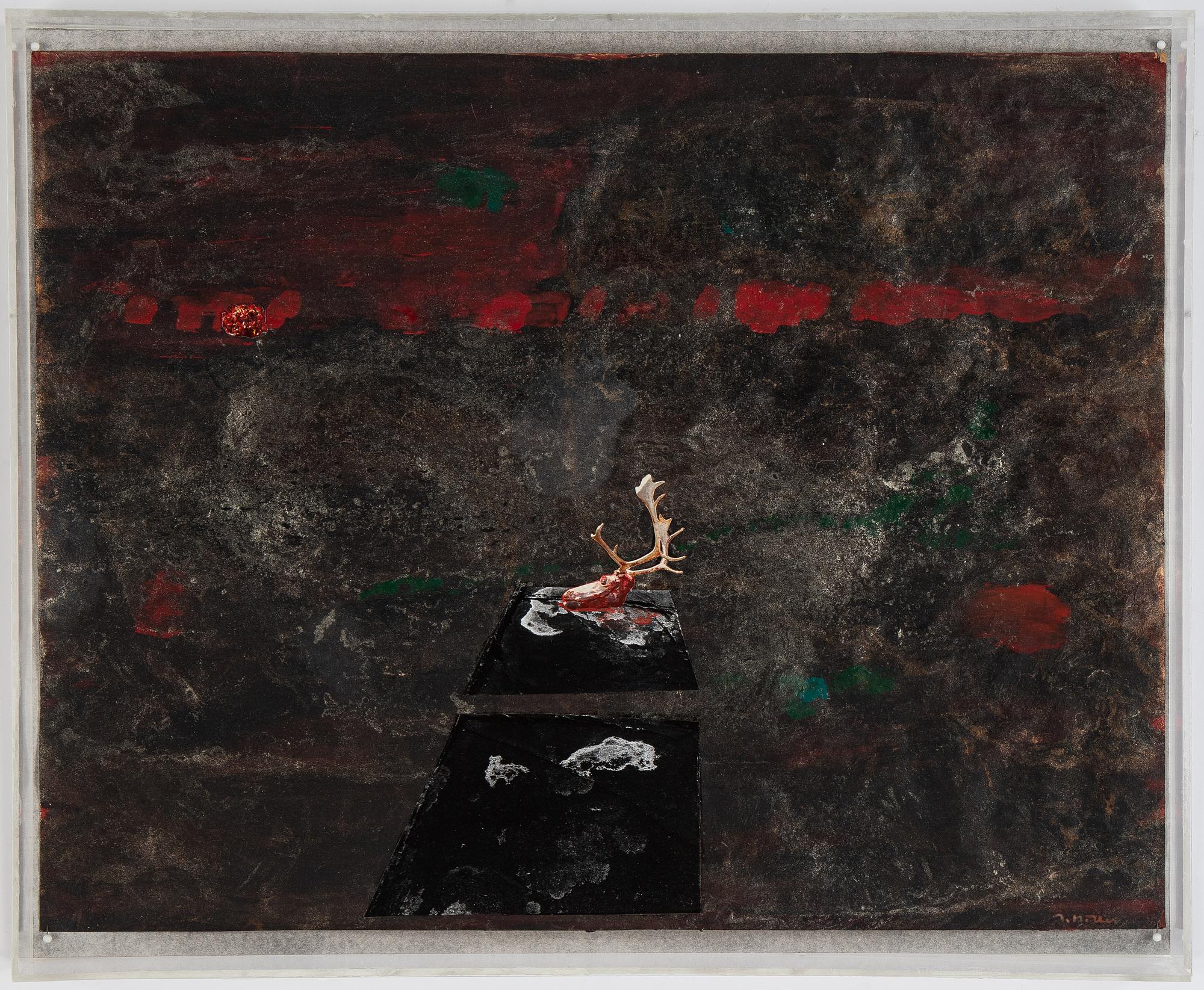 Ingegerd Möller, collage and mixed media. Signed.
