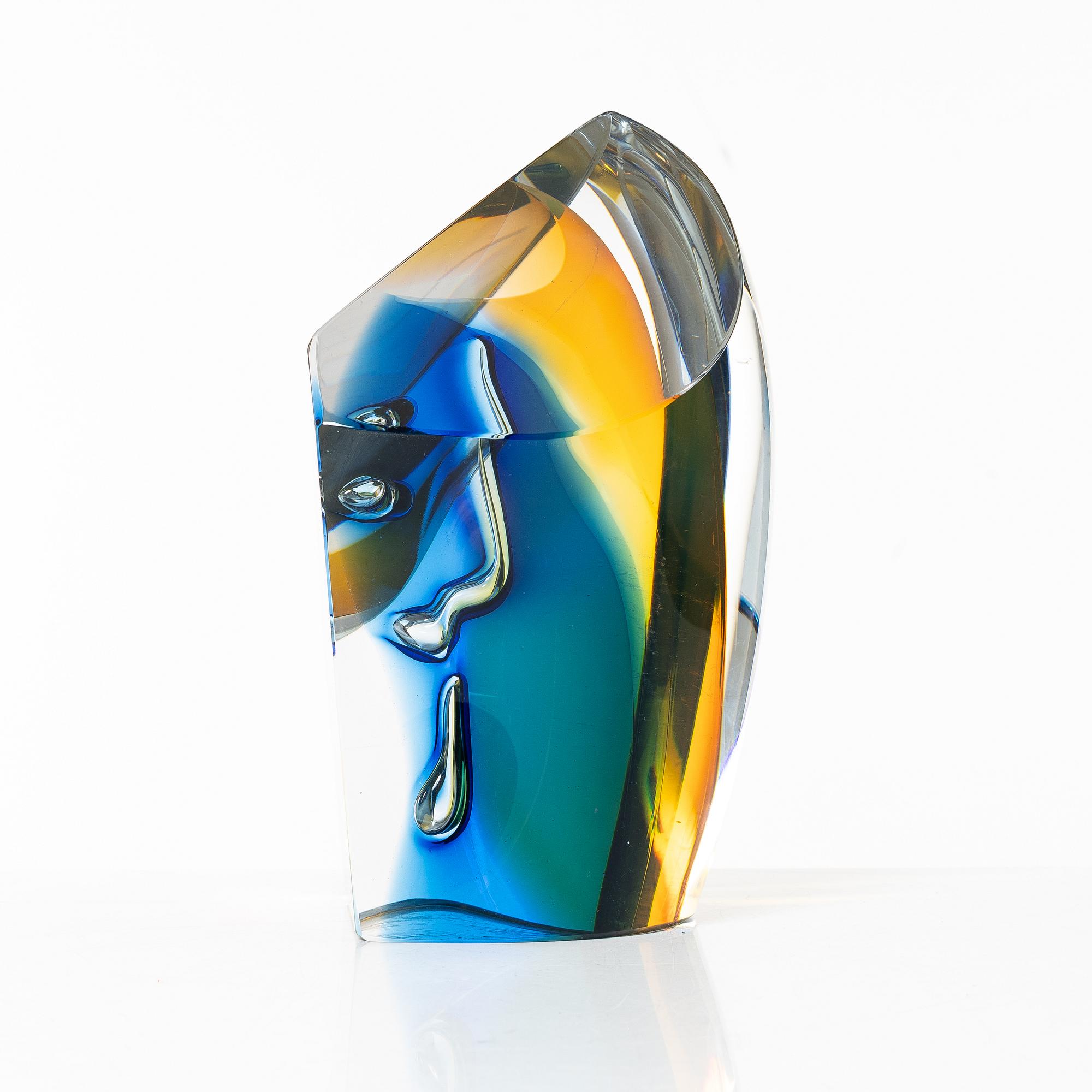 Göran Wärff, unik skulptur, glas, Kosta Boda.