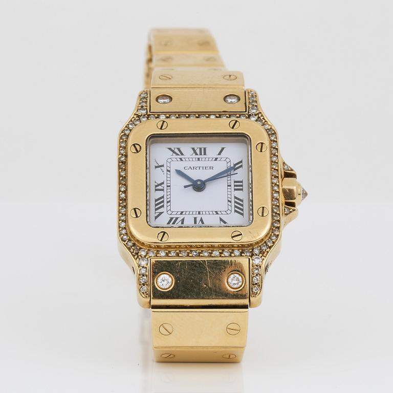 DAMARMBANDSUR, guld 18K, diamanter, Must de Cartier, automatic. Tot ca 96 gram.