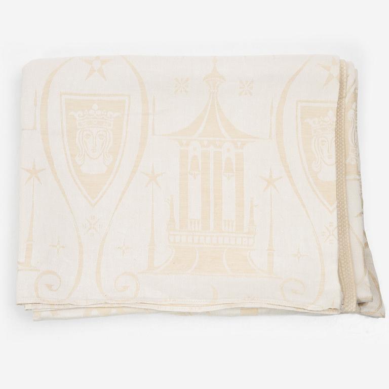 Ingrid Dessau, among others, tablecloths, 2 pcs including one "Nobel" and napkins, a pair, Klässbols Linen Weaving.