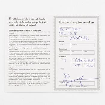 Ring 18K guld med briljantslipad diamant ca 0.97 ct.