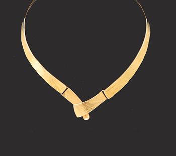 Elon Arenhill, halsband 18K guld och odlad pärla 1992.