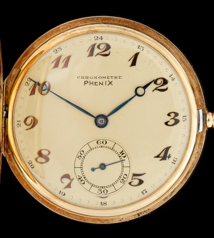 FICKUR, 14 k guld, savonett. Totalt ca 63g.