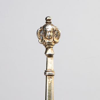 A Swedish parcel-gilt silver spoon, probably Anders Andersson Amour, (active 1684-1692) Stockholm.
