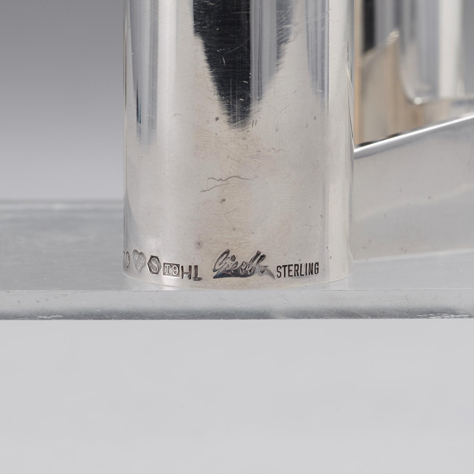 Claës Giertta, ljusstakar, 3 stycken, sterling silver, Stockholm 1969.