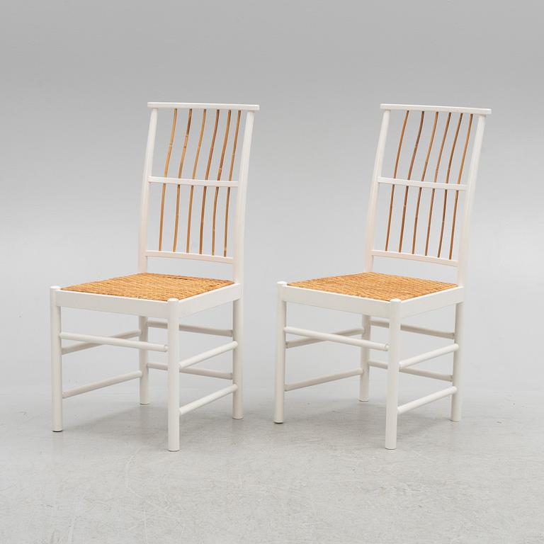 Josef Frank, a set of six dining chairs, model B 2025, Svenskt Tenn, Sweden.