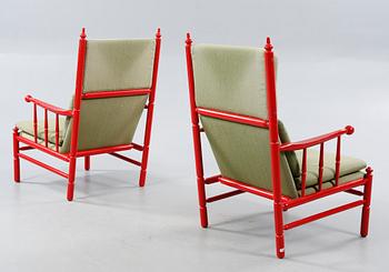 A pair of armchairs, 1970s.