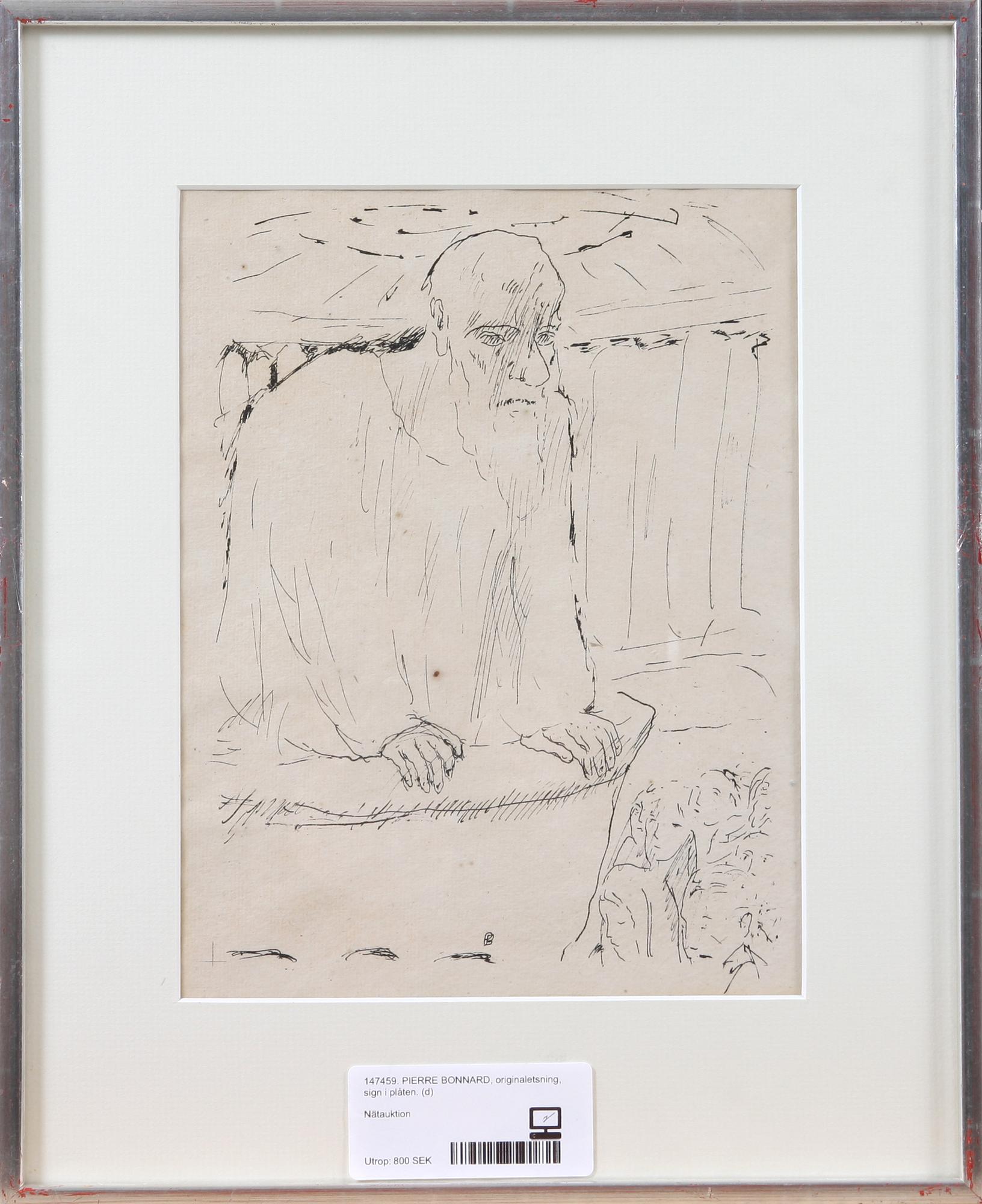 PIERRE BONNARD, originalträsnitt, sign i plåten.