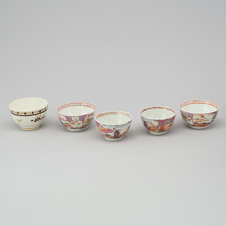 A group of various cups and saucers, Chinese and European, 18th-19th century.