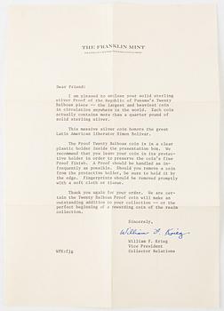 Silvermynt, 4 st, 20 Balboas, Republica de Panama, 1971, 1972, 1973, 1974.