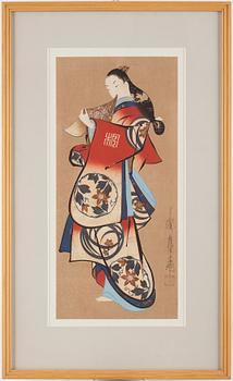 KAIGETSUDO (CHOYODO) ANCHI (act. 1711-36), after, color woodblock print. Japan, 19th century.