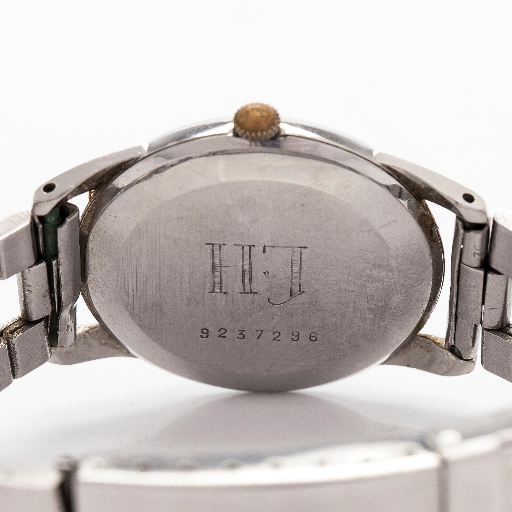 Zenith, Pilot, rannekello, 34 mm, teräs, manuaalinen, pleksilasi, 1950-luku.