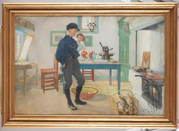 Carl Larsson, "Vet du vad? Var god och glad!" / "Esbjörn led" / "Grolle nicht".