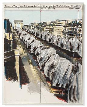 Christo & Jeanne-Claude, "Wrapped Trees - Project for the Avenue des Champs-Elysées, Paris".