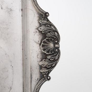 A sterling silver tray, maker's mark of J.B. Chatterley & Sons Ltd.  Birmingham, 1962.