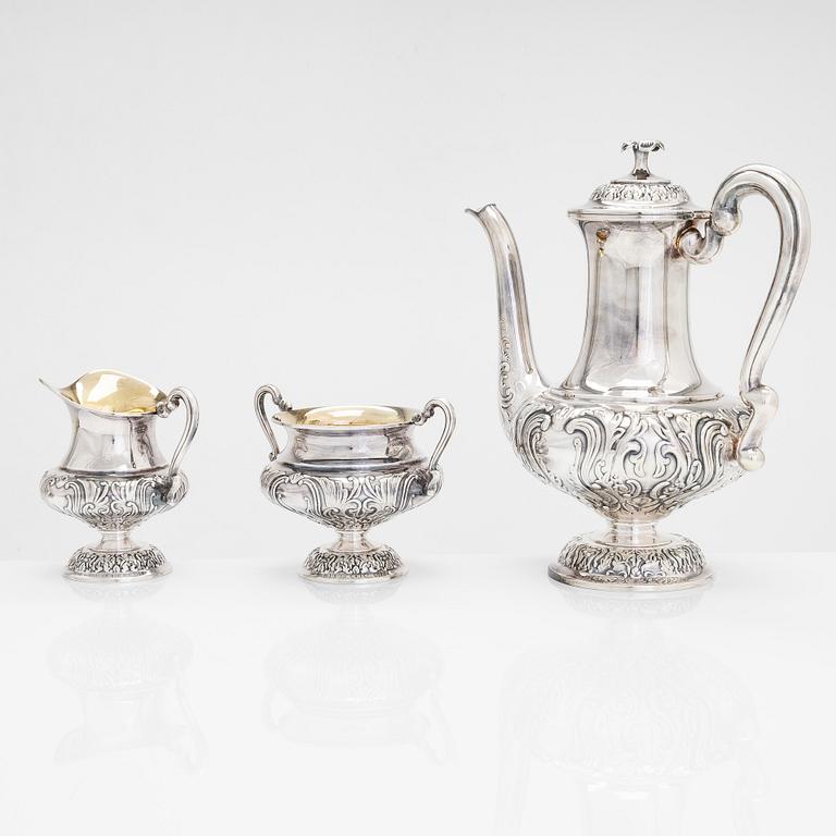 A three-piece silver coffee set, Kultakeskus, Hämeenlinna 1982-83.