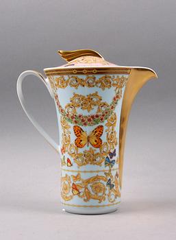 KAFFEKANNA, porslin, "Ikarus", "Le Jardin de Versace", Paul Wunderlich, Versace Rosenthal.