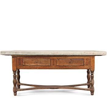 29. A Swedish stone top table dated 1864.