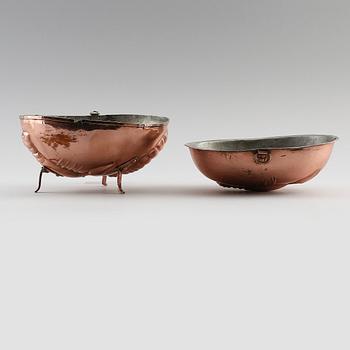ALADÅBFORMAR, 2 st, koppar, 1800-tal.