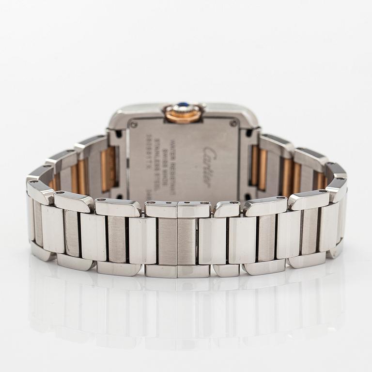 Cartier, Tank Anglaise, rannekello, 22,5 x 27,5 mm.