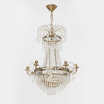 An Empire style chandelier, later part of the 20th Century.