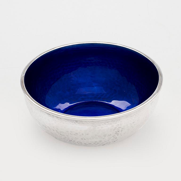 A sterling silver and enamel bowl, maker's mark of A. Tillander, Helsinki 2002.