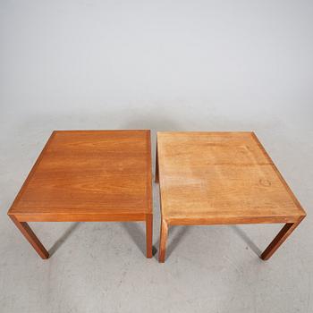 Hans J Wegner, a set of two teak side tables.