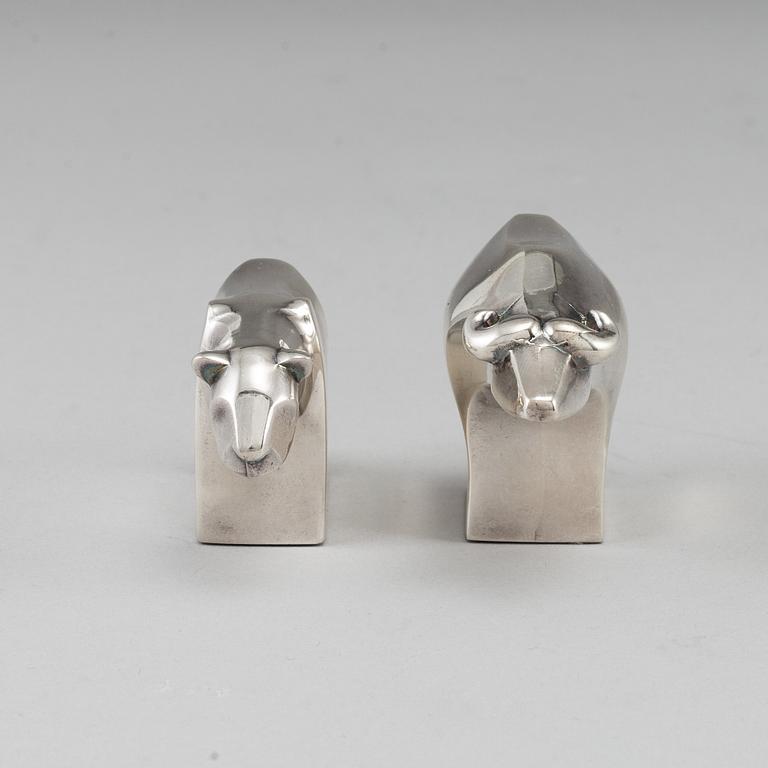 GUNNAR CYRÉN, two silverplated figurines Dansk Design later part of the 20th century.