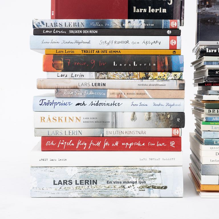 Lars Lerin, a collection of 76 books, of which four with signature and dedication from the author.