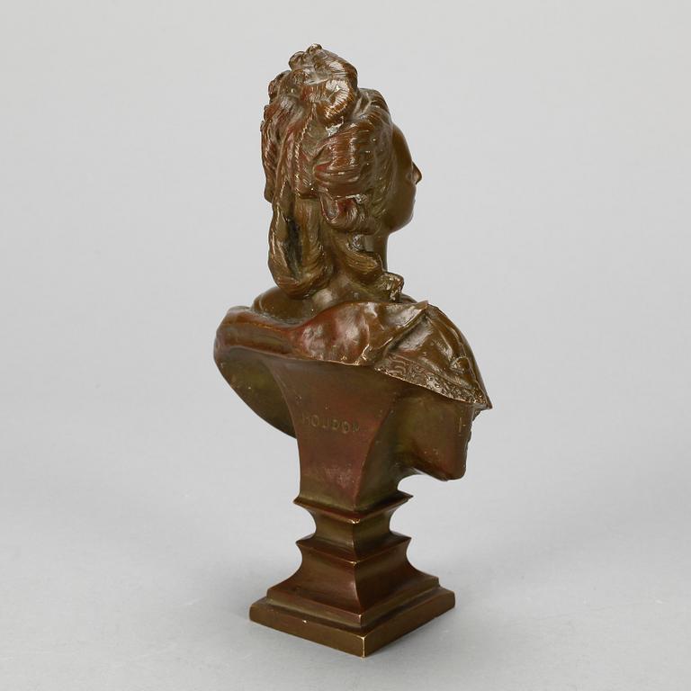 SKULPTUR, av Marie Antoinette, brons, Jean-Antoine Houdon, efter Félix Lecomte, omkring 1900.