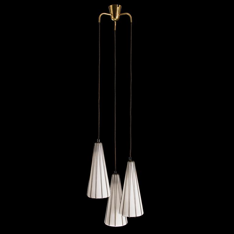 A THREE-LIGHT PENDANT LAMP,  Idman K3-113/3, mid 20th century.