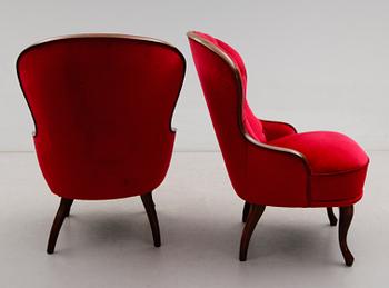 FÅTÖLJER, 1 par, 1900-talets första hälft.