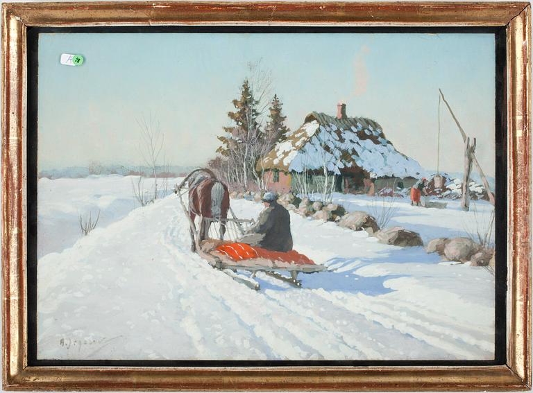 ANDREI AFANASEVICH JEGOROV. Gouache. Sign A. Jegerov.