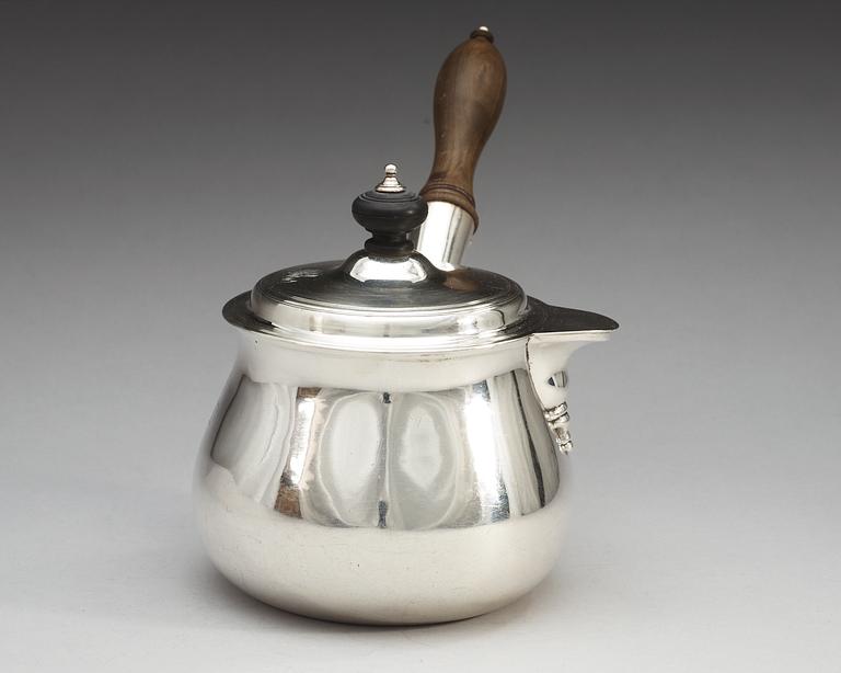 An English 18th century silver brandy-pan, probably of William Burch, London 1794.